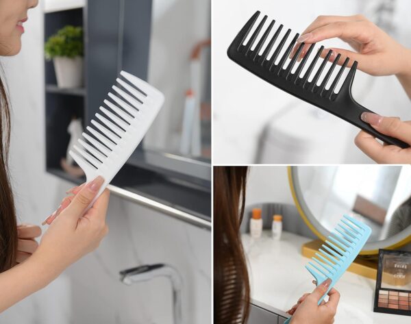 Wide Tooth Detangling Comb, Durable Styling Brush for Curly, Long and Wet Hair Types - Professional Hair Care - Image 4