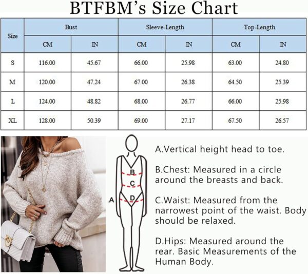 BTFBM Women Casual Long Sleeve Fall Sweaters Crew Neck Solid Color Soft Ribbed Knitted Oversized Pullover Loose Fit Jumper - Image 8