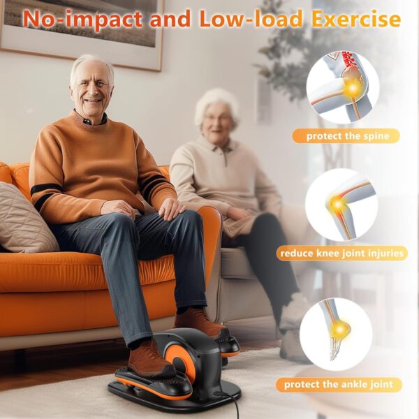 Under Desk Elliptical Machine, Ellipse Leg Exerciser for Seniors with 15 Adjustable Speed, Quiet & Portable Seated Pedal Exerciser, Ellipse Leg Exerciser While Sitting for Seniors with Remote Control - Image 4