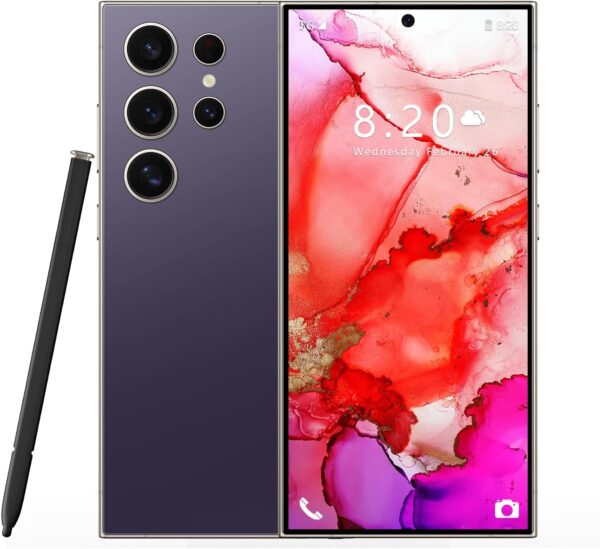 X24 Ultra Unlocked Android Phone Android 13 Smartphone 8-core 8GB+256GB cell phone 24MP+50MP Camera Pixels 6800mAh Battery for Extended Standby 6.8inch HD Screen mobile phone (Deep purple)