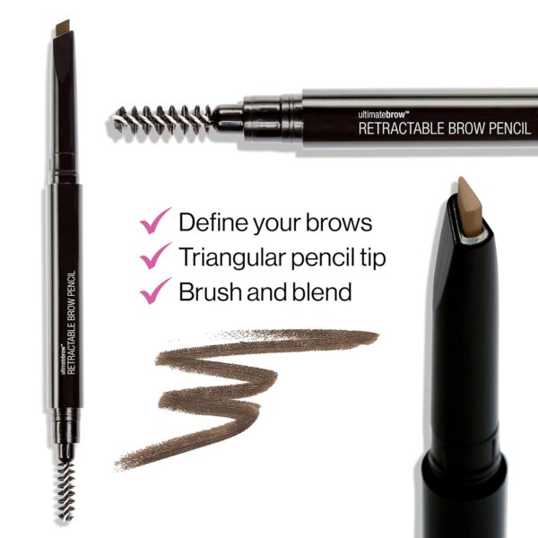 wet n wild Ultimate Eyebrow Retractable Definer Pencil, Taupe, Dual-Sided Brow Brush, Fine Tip, Shapes, Defines, Fills Brow Makeup - Image 2