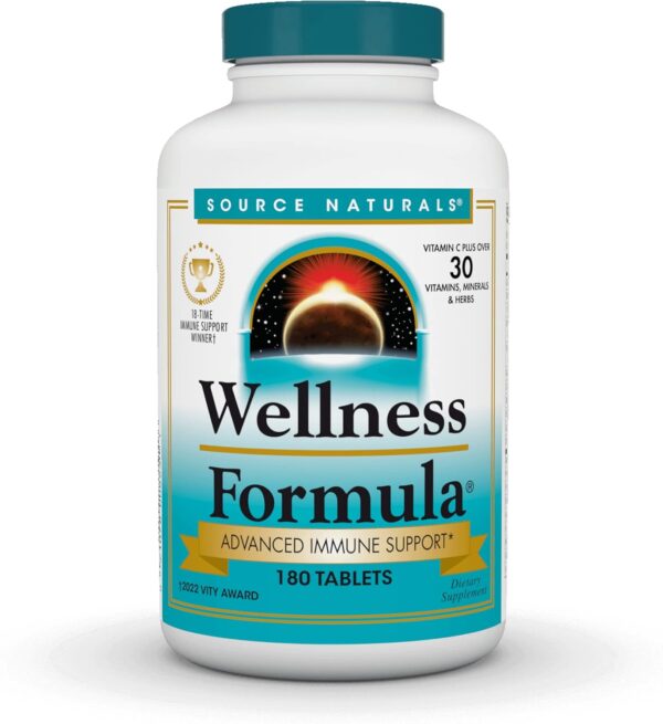 Source Naturals Wellness Formula Bio-Aligned Vitamins & Herbal Defense - Immune System Support Supplement & Immunity Booster* - 180 Tablets