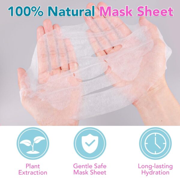 VESPRO 24 Pack Collagen Essence Sheet Facial Masks,Contain Natural Plant Extract and Sodium Hyaluronate,Skincare for All Skin Types,Moisturizing and Soothing,Natural Skin Care Spa Face Mask - Image 4