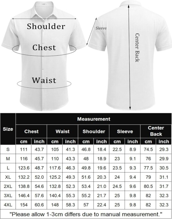 COOFANDY Men's Linen Shirts Short Sleeve Casual Shirts Button Down Shirt for Men Beach Summer Wedding Shirt - Image 6