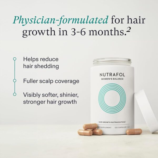 Nutrafol Women's Balance Hair Growth Supplements, Ages 45 and Up, Clinically Proven for Visibly Thicker Hair and Scalp Coverage, Dermatologist Recommended - 1 Month Supply - Image 2