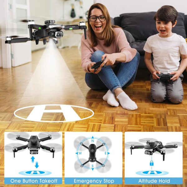 S165max Drones with 1080P HD Camera for Adults Brushless Motor Drone with Propeller Guards, 3 Batteries, FPV Foldable Drone with One Button Take Off/Landing, Toys Drone for Kids Boys Beginners - Image 4