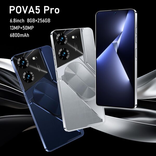 Unlocked Phones Pova 5 Pro Unlocked Cell Phones 8GB+256GB | 6.8" Display | 13MP+50MP HD Camera | Android 13 | 6800mAH | 5G Dual SIM Smartphone | 3D Texture Design (Black) - Image 3