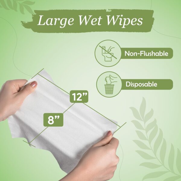 X Large Wet Wipes for Adults - 6 Packs of 56 [336 Count] Disposable Incontinence Wipes, 12" x 8" Adult Wipes for Elderly - Personal Body Wipes for Women and Men, Pre Moistened Adult Washcloths - Image 2