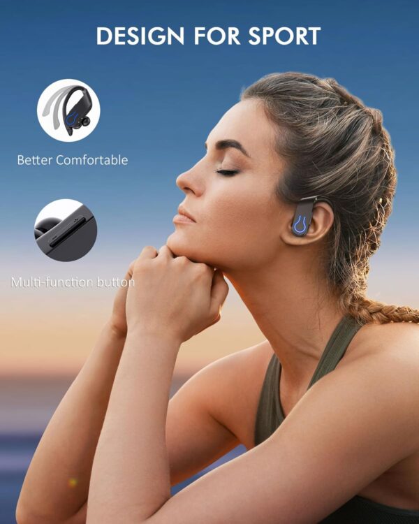 Wireless Bluetooth Earbuds 120H Playtime Bluetooth 5.3 Ear Buds for Sports, Hi-fi Stereo Earphones with LED Display Charging Case, Headphones for Running/Workout Audifonos Bluetooth inalambricos - Image 6