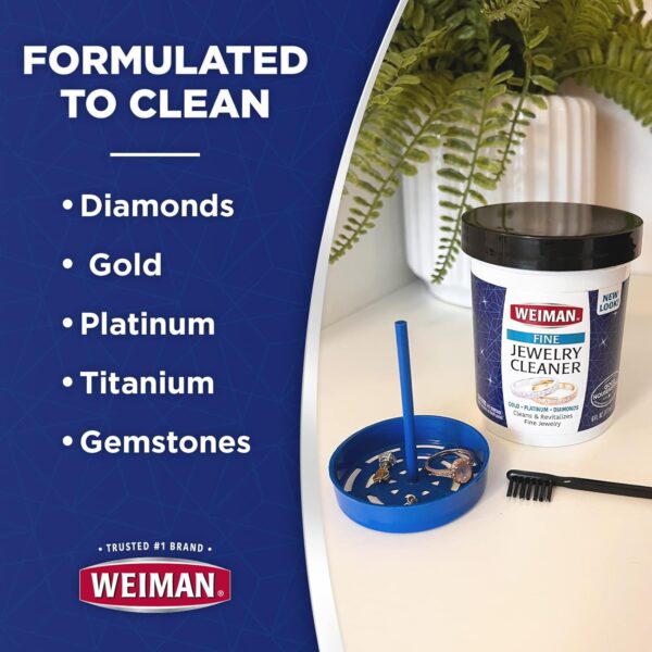 Weiman Fine Jewelry Cleaner Liquid with Cleaning Brush – Restores Shine & Brilliance to Gold, Platinum, Precious Gemstones & Diamond Jewelry, 6 Oz - Image 5