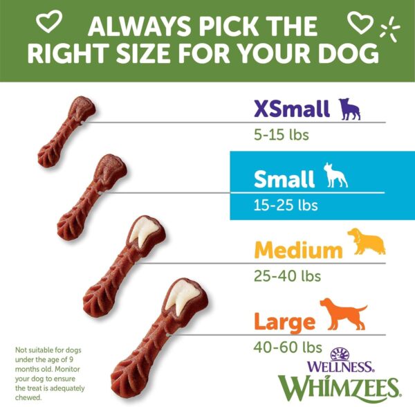 WHIMZEES by Wellness Small Dental Chews for Dogs, Grain-Free, No Artificial Colors, Freshens Breath, Long-Lasting Treats, VOHC Accepted, 24 Count(Pack of 1) - Image 8