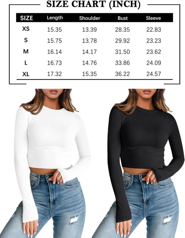 Trendy Queen Womens Long Sleeve Crop Tops Basic Slim Fitted Shirts Casual Fashion 2024 Y2k Tops Teen Girl Clothes - Image 7