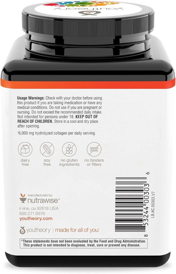 Youtheory Advanced Collagen - 6,000 mg Collagen - with Vitamin C - for Hair, Skin & Nails* - Collagen Supplements for Women and Men - 290 Tablets - Image 4