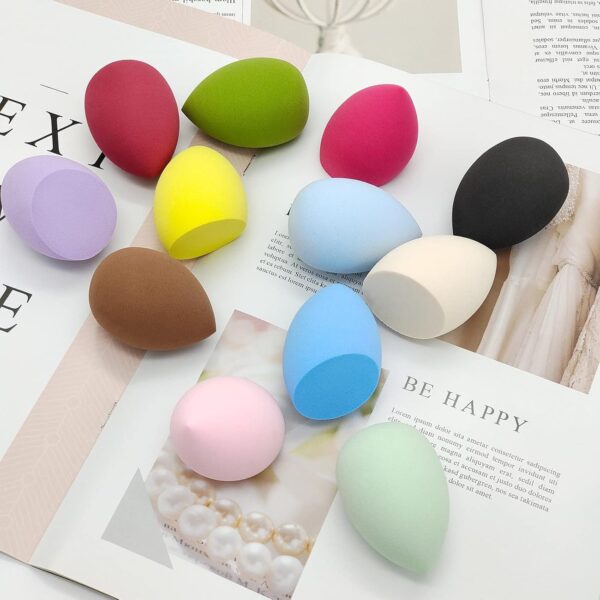 12 Pieces Professional Makeup Sponge Set,Latex Free Flawless Soft Setting Face Puffs,Multicolor Beauty Sponge Blender Cosmetic Applicator for Powder,Liquid,Facial Makeup Tools - Image 7