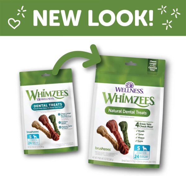 WHIMZEES by Wellness Small Dental Chews for Dogs, Grain-Free, No Artificial Colors, Freshens Breath, Long-Lasting Treats, VOHC Accepted, 24 Count(Pack of 1) - Image 3