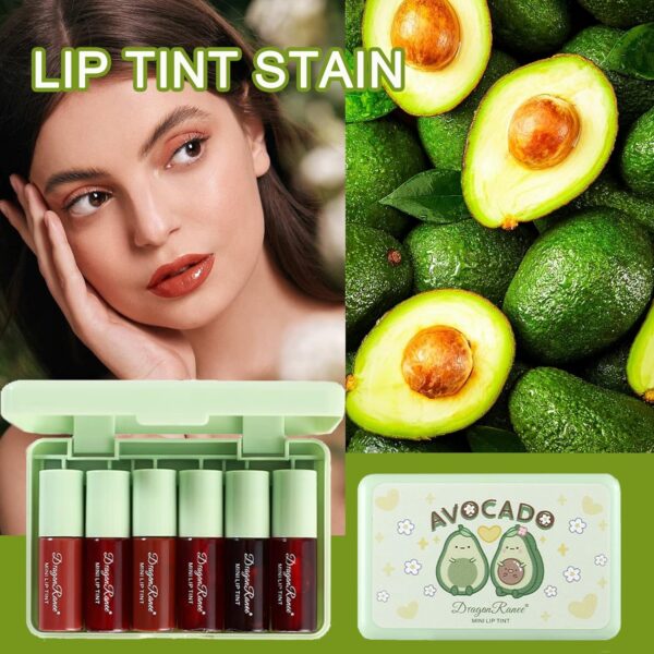 6 Colors Lip Tint Stain Set,Korean Velvet Water Lip Tint,Natural Lip and Cheek Tint, Long lasting Non-Stick Cup Waterproof Lip Tint Makeup - Image 3