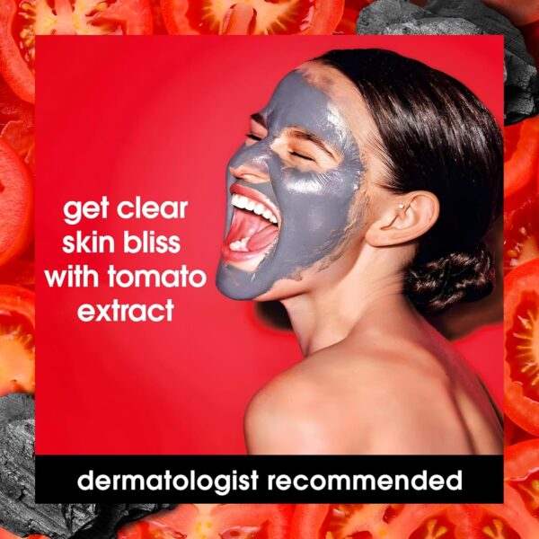 Yes To Tomatoes Clear Skin Detoxifying Charcoal Mud Mask For Acne Prone Skin Draw Out Impurities And Prevent Breakouts Contains Salicylic Acid 96 Natural Ingredients, Red, Tomato, 2.006 Fl Oz - Image 6