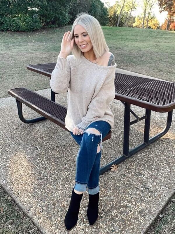 BTFBM Women Casual Long Sleeve Fall Sweaters Crew Neck Solid Color Soft Ribbed Knitted Oversized Pullover Loose Fit Jumper - Image 7