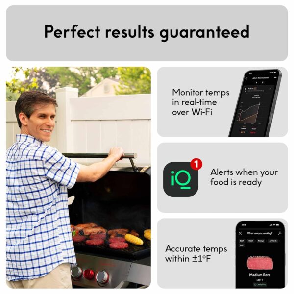 CHEF iQ Sense Smart Wireless Meat Thermometer with Ultra-Thin Probe, Unlimited Range Bluetooth Meat Thermometer, Digital Food Thermometer for Remote Monitoring of BBQ Grill, Oven, Smoker, Air Fryer - Image 2