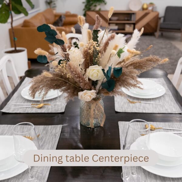 100pcs Artificial Flower Arrangements with Vase, Pampas Grass with Vase Included for Dining Table Centerpiece, Floral Centerpieces, Coffee Table Decor, Christmas Faux Flowers in Vase, Centro de Mesa - Image 8