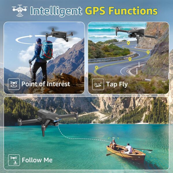 GPS Drone with 4K Camera for Adults, Brushless Motor Foldable FPV RC Quadcopter with 10000 Feet Control Range, Auto Return, Follow Me, Headless Mode, 50 Mins Long Flight for Adults, Beginner - Image 7