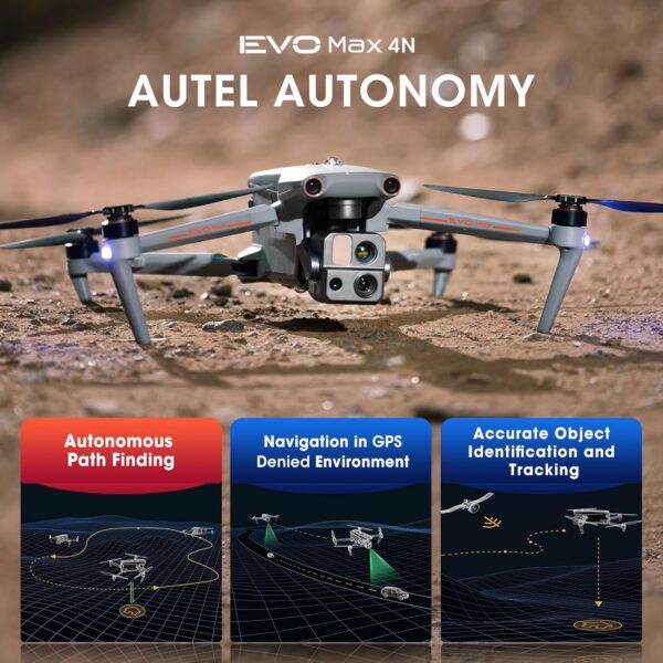 Autel Robotics EVO MAX 4N Drone, Starlight Night-Vision/Wide/Thermal/L~aser 4 Cameras in One UAV, A-Mesh 1.0, 720° Obstacle Avoidance, Triple Anti-Jamming, Hot-Swappable, 42 Mins, IP43, Autel SDK - Image 4