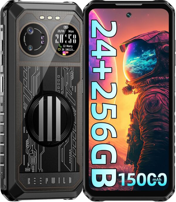 B2 Ultra Rugged Smartphone, 24GB(12+12) RAM+256GB ROM, 6.78" FHD+ 120Hz Display, 200MP+64MP Night Vision Android 13 Cellphone, 15000mAh Battery (65W), IP68 IP69K Phone Unlocked/NFC/WiFi/OTG