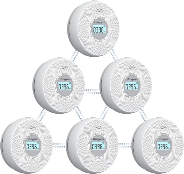 Wireless Interconnected Combination Smoke and Carbon Monoxide Detector, 10-Year Battery Powered Fire and CO Alarm, Smoke Detector, 6-Pack