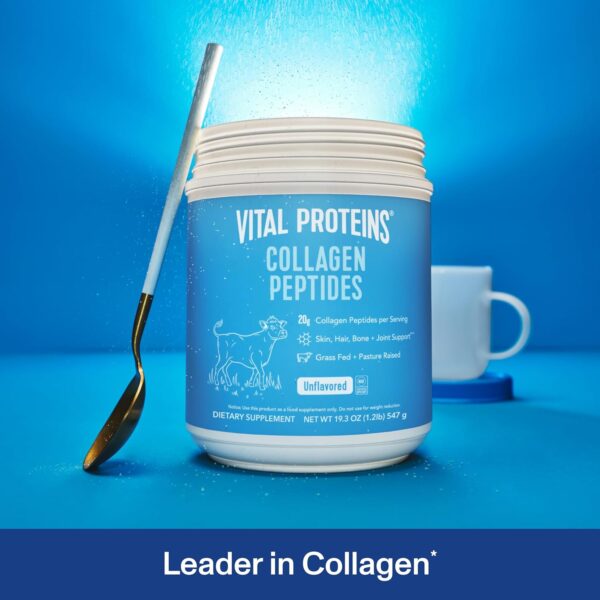 Vital Proteins Collagen Peptides Powder, Promotes Hair, Nail, Skin, Bone and Joint Health, Zero Sugar, Unflavored 19.3 OZ - Image 2