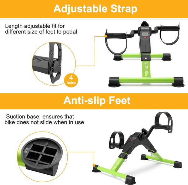 Under Desk Bike Pedal Exerciser Mini Bike for Leg/Arm Pedal Exerciser Foldable Peddler with LCD Display for Home/Office - Image 7