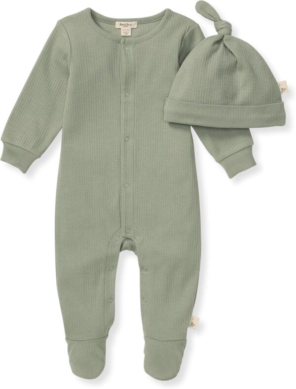 Burt's Bees Baby baby-boys Romper Jumpsuit, 100% Organic Cotton One-piece Short Sleeve Shortall, Long Sleeve Coverall