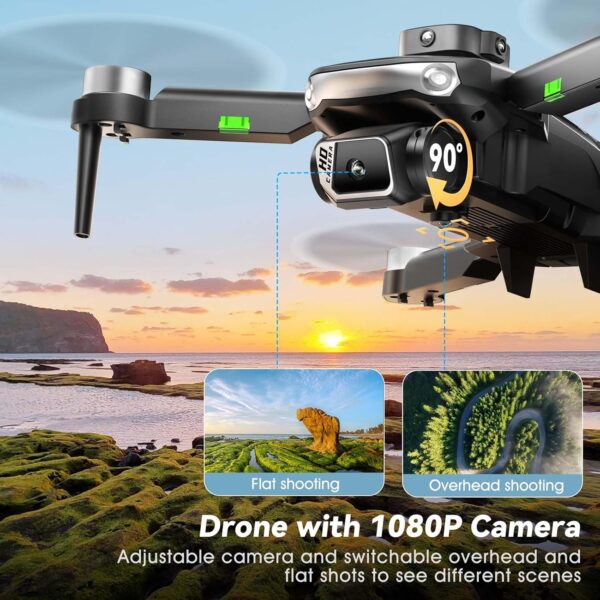 S165max Drones with 1080P HD Camera for Adults Brushless Motor Drone with Propeller Guards, 3 Batteries, FPV Foldable Drone with One Button Take Off/Landing, Toys Drone for Kids Boys Beginners - Image 2