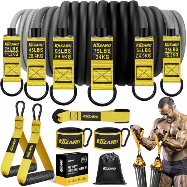 Resistance Bands for Working Out, 300lbs 360lbs Heavy Exercise Bands with Handles, Workout Bands for Men, Weight Bands Set for Muscle Training, Strength, Slim, Yoga, Home Gym Equipment