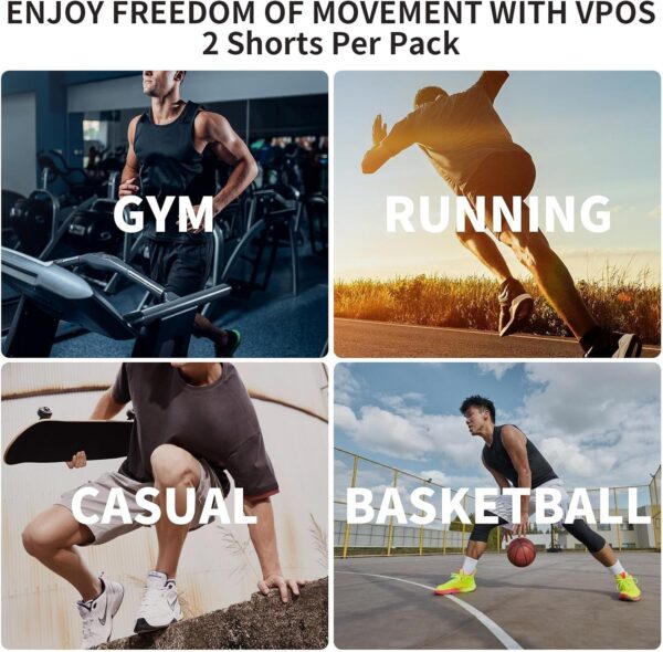 VPOS 2 Pack Men's Athletic Shorts 7 Inch Inseam, Mens Workout Shorts Lightweight Quick Dry Gym Running Shorts for Men - Image 6