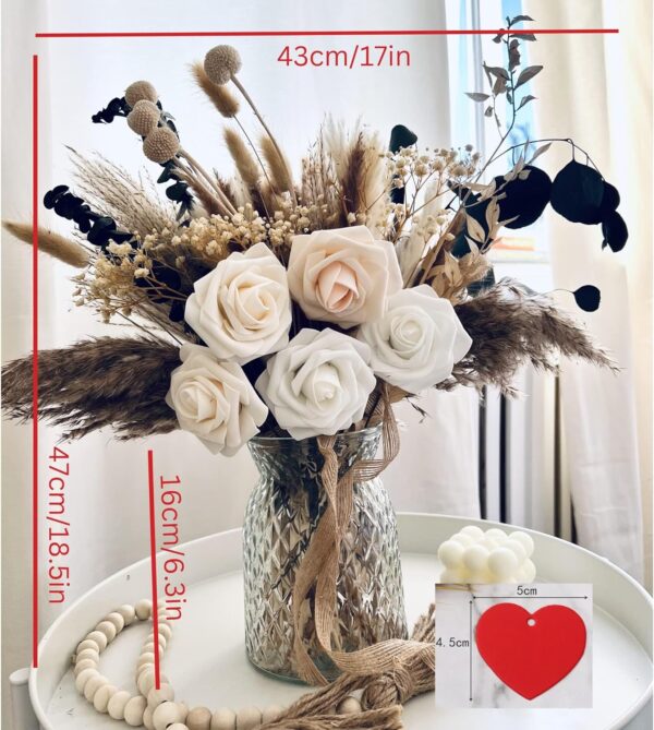 100pcs Artificial Flower Arrangements with Vase, Pampas Grass with Vase Included for Dining Table Centerpiece, Floral Centerpieces, Coffee Table Decor, Christmas Faux Flowers in Vase, Centro de Mesa - Image 6