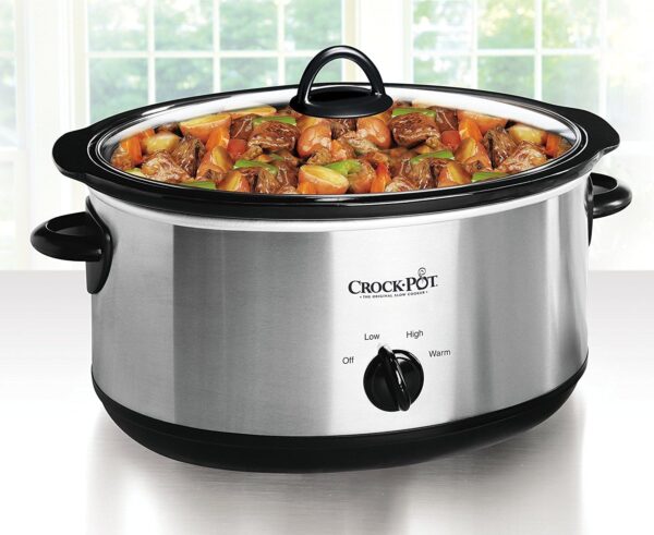 Crock-Pot 7 Quart Oval Manual Slow Cooker, Stainless Steel (SCV700-S-BR), Versatile Cookware for Large Families or Entertaining - Image 2