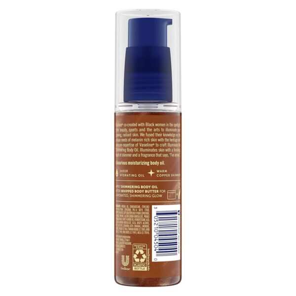 Vaseline Illuminate Me Shimmering Body Oil Created for Melanin Rich Skin, Illuminates Skin with Finishing Touch of Shimmer for Glowing Skin 3.3 oz - Image 2