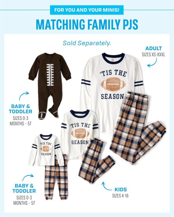 The Children's Place Baby Family Matching, Football Pajama Sets, Cotton - Image 4