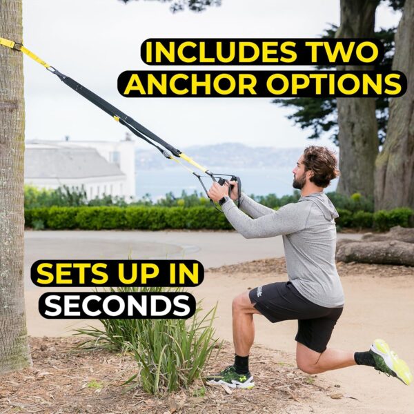 TRX All-in-One Suspension Training System for Weight Training, Cardio, Cross-Training & Resistance Training, Full-Body Workouts for Home, Travel, and Outdoors, Includes Indoor & Outdoor Anchor System - Image 4