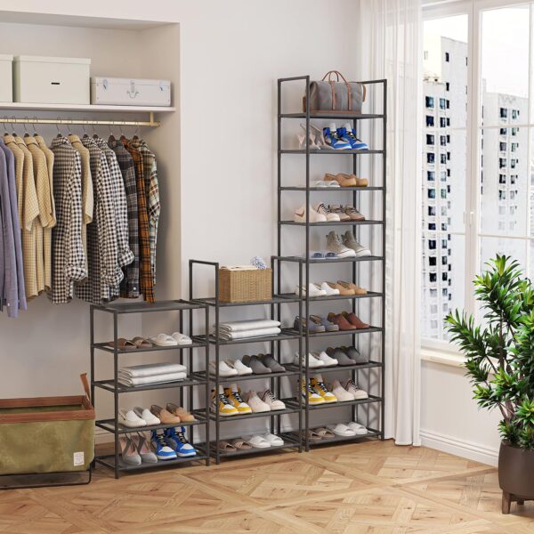 Z&L HOUSE 10 Tier Shoe Rack Tall, Sturdy Free Standing Narrow Shoe Stand, Store 20-24 Pairs of Shoes, Stackable Shoe Organizer Storage Shelf for Entryway to Increase The Use of Space - Image 3