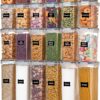 Airtight Food Storage Containers with Lids, Vtopmart 24 pcs Plastic Kitchen and Pantry Organization Canisters for Cereal, Dry Food, Flour and Sugar, BPA Free, Includes 24 Labels，Black