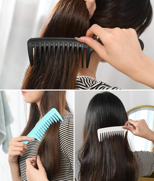 Wide Tooth Detangling Comb, Durable Styling Brush for Curly, Long and Wet Hair Types - Professional Hair Care - Image 5